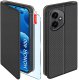 Etui z klapką do Honor 400 Zamykane Czarne Futerał + Szkło 9H 2