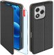 krainaGSM Etui z klapką do Honor 400 Lite Zamykane Czarne Futerał + Szkło 9H 1