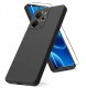 krainaGSM ZESTAW Etui do Realme 14 5G | Matowe Czarne Silikon Slim +SZKŁO 2