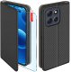 krainaGSM Etui z klapką do Motorola G56 5G Zamykane Czarne Futerał + Szkło 1