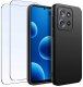 krainaGSM ZESTAW Etui do Motorola G86 |G86 Power Matowe Czarne Silikon 2 SZTUKI SZKŁO 1