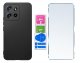 krainaGSM ZESTAW Etui do Motorola G86 |G86 Power Matowe Czarne Silikon 2 SZTUKI SZKŁO 7