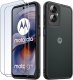 krainaGSM Etui do Motorola Moto G55 5G MATOWE WZMACNIANE CZARNE ZESTAW 2x SZKŁO 1