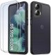 Etui do Motorola Moto G35 5G MATOWE WZMACNIANE CZARNE ZESTAW 2x SZKŁO 1