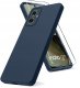 krainaGSM Etui do Motorola Moto G55 5G silikonowe MATOWE + Szkło ochronne 9H 2