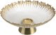 Patera szklana na złotej nodze 33cm 180030 2