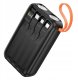 Powerbank Hoco Powerbank Hoco 10000 mAh 2A z wbudowanymi kablami USB A + USB C + Lightning + Micro USB oraz podwójną latarką J151 czarny 6