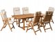 Zestaw ogrodowy dla 6 osób JAVA PREMIUM Drewno akacjowe Jasnobeżowy 1
