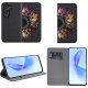 Etui Honor 90 Lite 5G MAGNET WZORY CASE PORTFEL + SZKŁO 9H 2