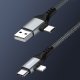 Kabel USB Dudao USB-A + USB-C - USB-C + Lightning 1 m Czarny (6976625334797) 9