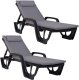 Zestaw 2 leżaków ogrodowych Keter FLORIDA antracyt z poduszkami Bazkar MADERA S-23 1