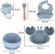 Naczynia silikonowe dla dzieci niemowląt krab zestaw 9 elementów niebieskie Kik Sp. z o. o. Sp. k. 10