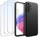 ZESTAW Etui do Samsung A53 5G | Matowe Czarne Silikon Slim +3 SZTUKI SZKŁO 1