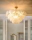 Lampa wisząca Beliani Żyrandol TEMASH Szkło Mosiężny 3