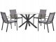 Zestaw ogrodowy dla 4 osób MALETTO/BUSSETO Szkło Czarny 1