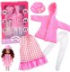 Jokomisiada Różowy zestaw ubranek dla lalki 36-40 cm Sukienka Płaszczyk Kapelusz ZA5839 1