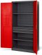 Warsztatowo-narzędziowa szafa metalowa SZYMON, 920 x 1850 x 500 mm, antracytowo-czerwona 2