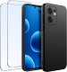 krainaGSM ZESTAW Etui do Oppo Reno 13 FS 5G|F 5G Matowe Czarne Silikon 2 SZTUKI SZKŁO 1