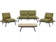 Zestaw ogrodowy ze stolikiem dla 4 osób MINOZZO Certyfikowane drewno akacjowe Oliwkowy 1