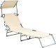 Leżak ogrodowy FOLIGNO Metal Beżowy 1