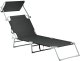 Leżak ogrodowy FOLIGNO Rozkładany Metal Czarny 1