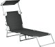 Leżak ogrodowy FOLIGNO Rozkładany Metal Czarny 4