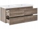 Szafka łazienkowa wisząca z podwójną umywalką VIEDMA 120 cm 52 cm Beżowoszary 4