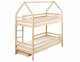 Łóżko piętrowe z szufladami Domek Drewno sosnowe GIRGOLS 90 x 200 cm ze schowkiem Jasnobrązowy 7