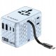 Verbatim Travel Adapter EU/UK/US GaN 2xUSB-C/2xUSB-A/1xUSB-C PD 100W blue 30192 1