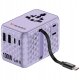 Verbatim Travel Adapter EU/UK/US GaN 2xUSB-C/2xUSB-A/1xUSB-C PD 100W purple 30193 1