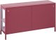 Szafka ze szklanymi drzwiami NEWPORT Metal 115 cm Bordowy 6