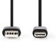 Kabel USB Nedis USB-C - USB-A 3 m Czarny (CCGB60600BK30) 1