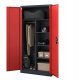 Szafa gospodarcza zamykana DAWID 900 x 1850 x 450 mm, antracytowo-czerwona 4