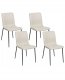 Zestaw 4 krzeseł do jadalni GLENDIVE Jasnobeżowy 1