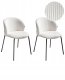 Zestaw 2 krzeseł do jadalni MILES Sztruks Złamana biel 1