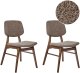 Zestaw 2 krzeseł do jadalni ELAINE Drewno Ciemny brąz/ beżowoszary 1