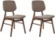 Zestaw 2 krzeseł do jadalni ELAINE Drewno Ciemny brąz/ beżowoszary 4