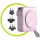 Mobile Origin Powerbank & Travel Charger, Lightning/USB-C Cable, MagSafe/AW/iPhone Compatible, pink 9