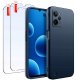 ZESTAW Etui do Realme C31 | Matowe Granatowe Silikon Slim +2 SZTUKI SZKŁO 1