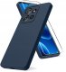 krainaGSM Etui Granatowe Matowe Silikon Slim do Motorola G86 | G86 Power + SZKŁO 9H 2
