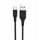 Denmen Ładowarka sieciowa USB + kabel USB - Typ-C 2.4A 12W Czarny DC01TB 2