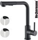 Bateria kuchenna Heckermann SZ-888 Czarna Kran do zlewu z wyciąganą wylewką 11