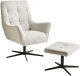 Beliani Fotel obrotowy MOLLE II Z podnóżkiem Jasnobeżowy 1