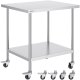Stół blat roboczy nierdzewny 76x91cm 4 kółka stal gastronomia mobilny 1