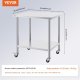 Stół blat roboczy nierdzewny 76x91cm 4 kółka stal gastronomia mobilny 2