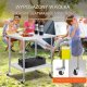 Stół blat roboczy nierdzewny 76x91cm 4 kółka stal gastronomia mobilny 9