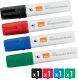 Nobo Glide whiteboard marker bred skrå spids 10 mm hurtigttørrende blæk, pakke/4 stk. Assorteret 6