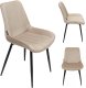 Krzesło tapicerowane welurowe do salonu jadalni velvet loft beżowe 1