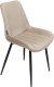 Krzesło tapicerowane welurowe do salonu jadalni velvet loft beżowe 3