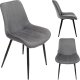 Krzesło tapicerowane welurowe do salonu jadalni velvet loft grafitowe 1